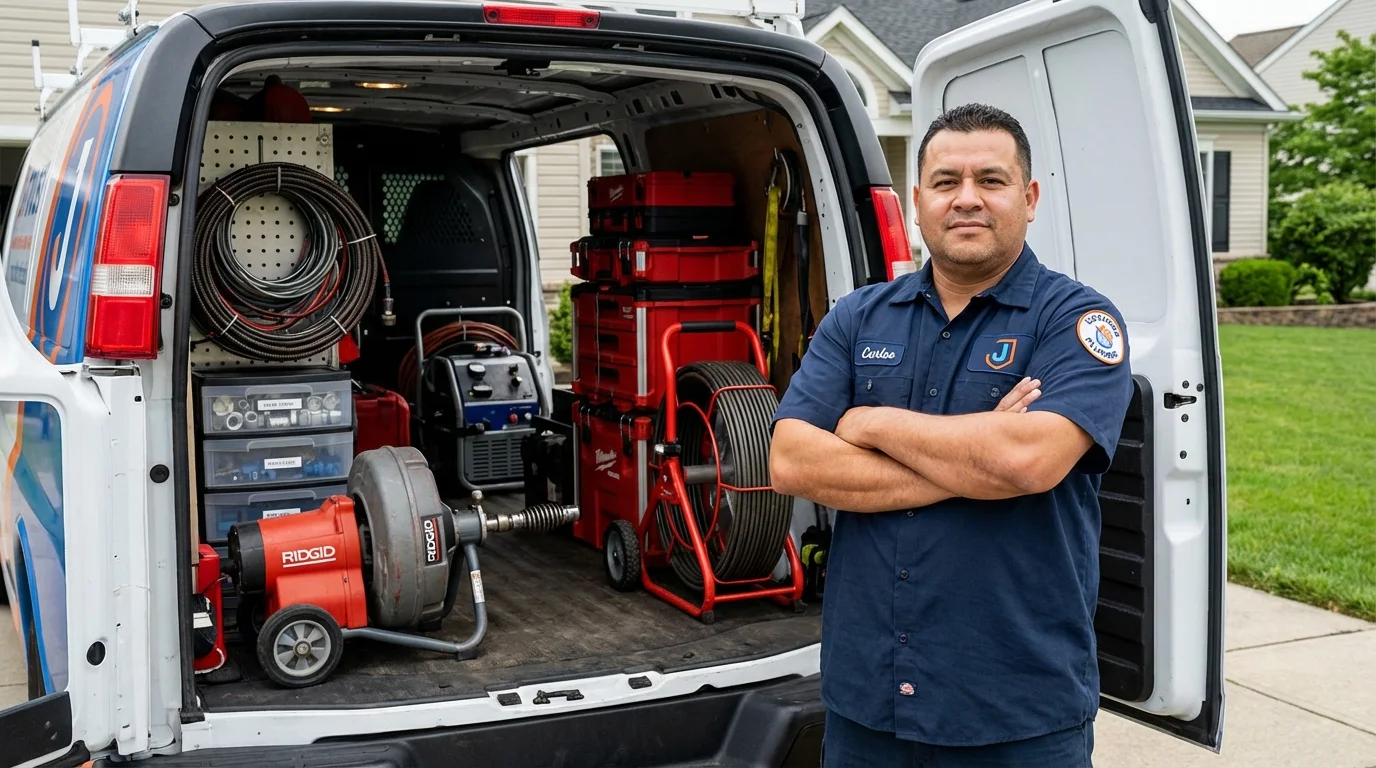 Professional drain cleaning equipment and Johns Plumbing LLC plumber in Woodacre